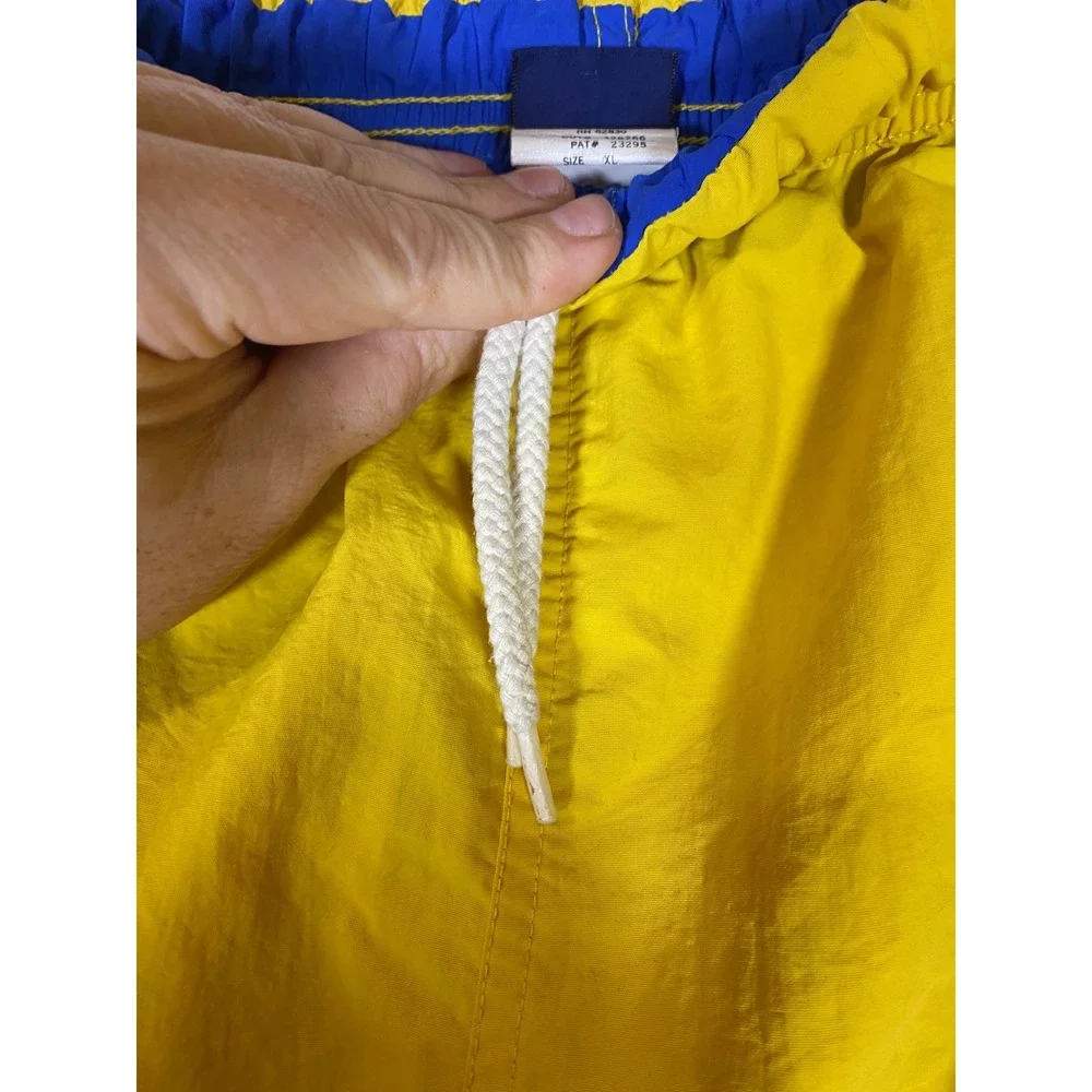 Lands' End Men's XL‎ Yellow Swim Trunks Lined Drawstring Beach Pool Shorts
